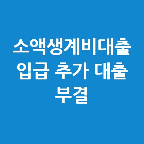 소액생계비대출 입급 추가 대출 부결 신청방법 안내 바로가기 홈페이지