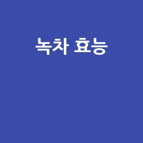 녹차 효능으로 건강 챙기기