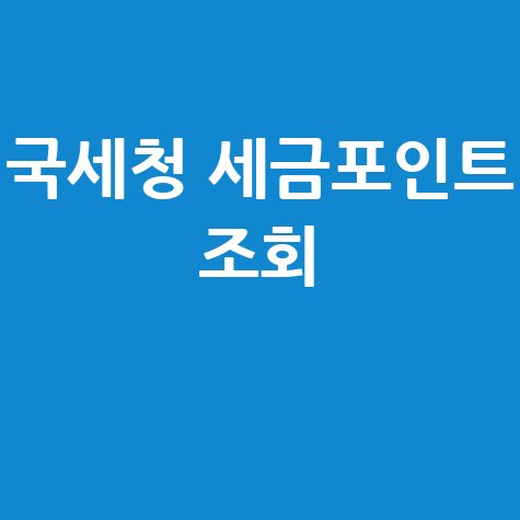 국세청 세금포인트 조회하기 방법 안내
