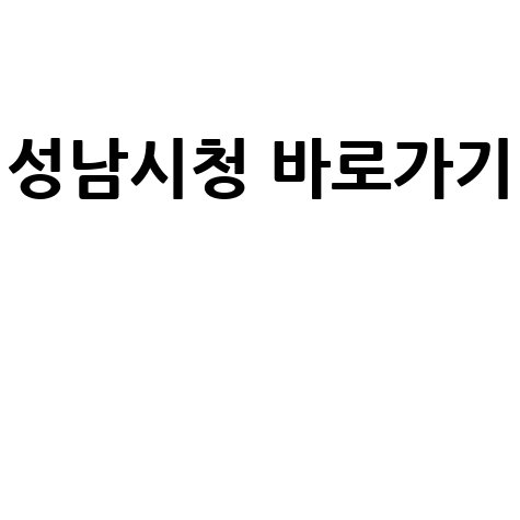 성남시청 홈페이지 바로가기 안내