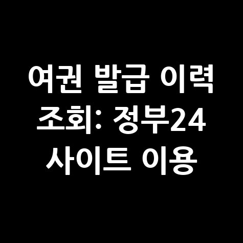 여권 발급 이력 조회: 정부24 사이트 이용