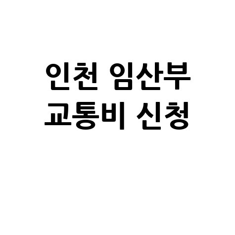 인천 임산부 교통비 지원 바로 신청하기 방법 안내