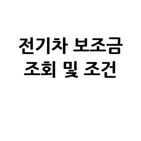 전기차 보조금 조회, 지원 금액 조건 알기