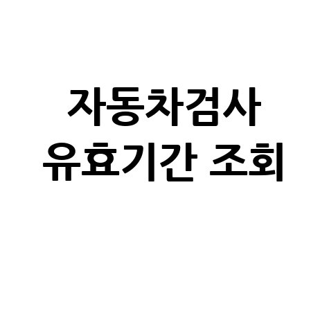 자동차검사 유효기간 조회, 내 차 검사일과 과태료 피하는 법