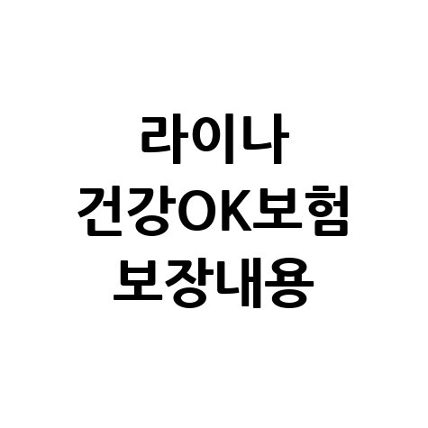 라이나생명 '(무)라이나다이나믹건강OK보험 보장 내용 바로가기