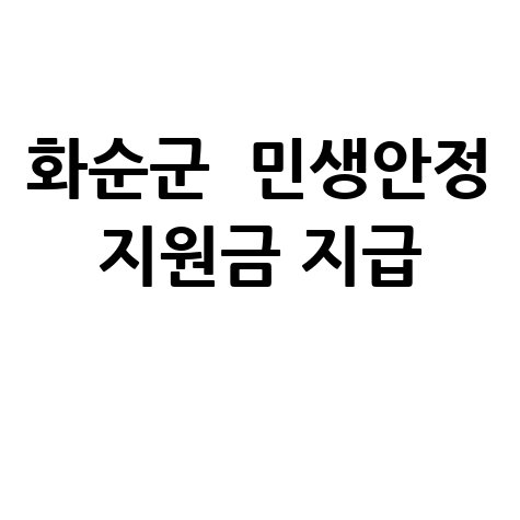 화순군 전 군민 대상 민생안정지원금지급 신청 방법