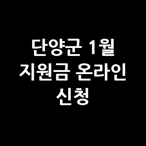 단양군 2026 1월 민생안정지원금 20만원 신청방법