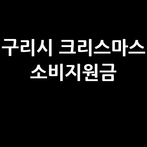 구리시, '크리스마스 소비지원금' 지급 캐시백 혜택 사용 방법