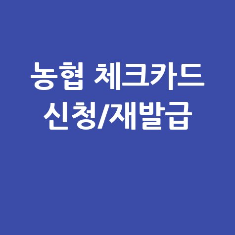 농협 체크카드: 신청부터 재발급까지 완벽 가이드