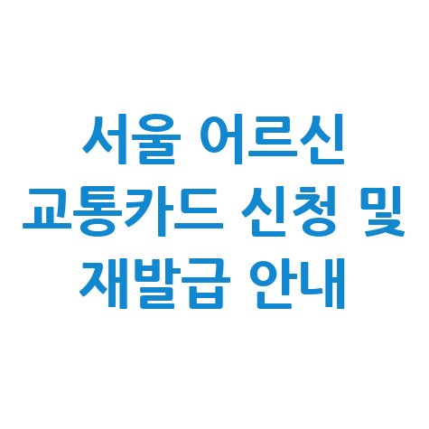 서울 어르신 우대용 교통카드 신청 재발급 발급 대상 사용방법