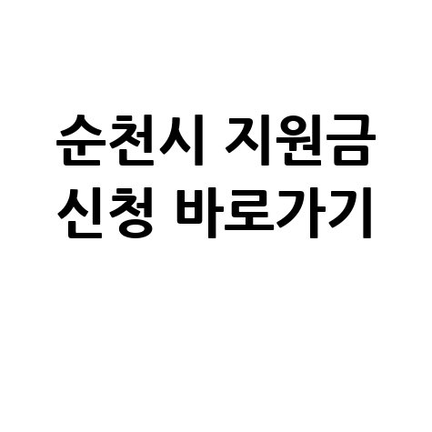 순천시 민생회복지원금 신청방법 바로 가기