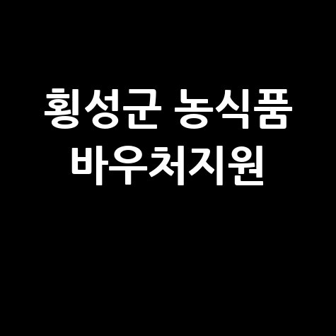 횡성군 2026 청년 대상 농식품 바우처지원 신청방법