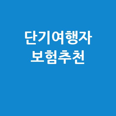 단기여행자 보험추천 해외여행 필수 가입방법