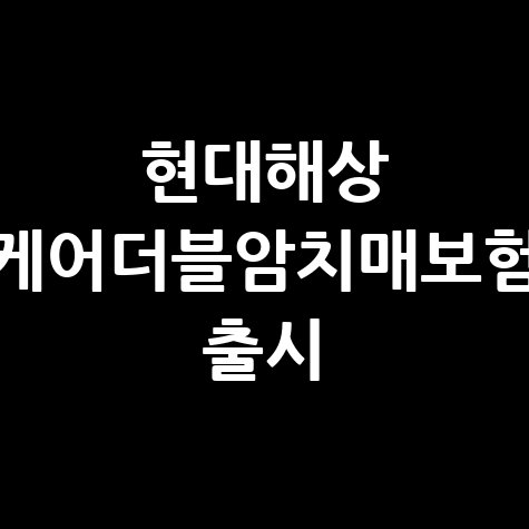 현대해상, 케어더블암치매보험 출시 바로가기