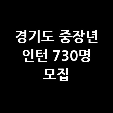 경기도 중장년 인턴 730명 모집 신청방법