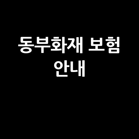 동부화재 홈페이지 바로가기 및 보험상품 안내