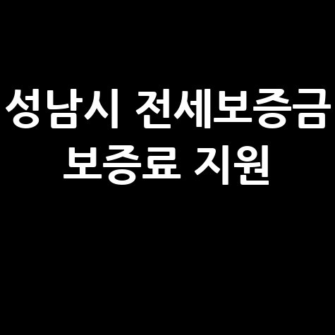 성남시 전세보증금 보증료 최대지원