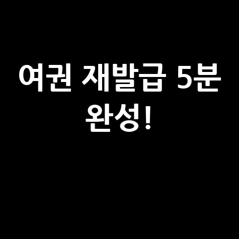 여권 재발급 온라인 5분 만에 완료