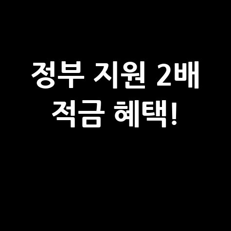 정부 지원 2배! 디딤씨앗통장 혜택 총정리