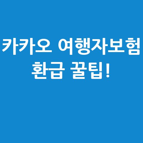 카카오 여행자보험 환급 조건 및 청구법