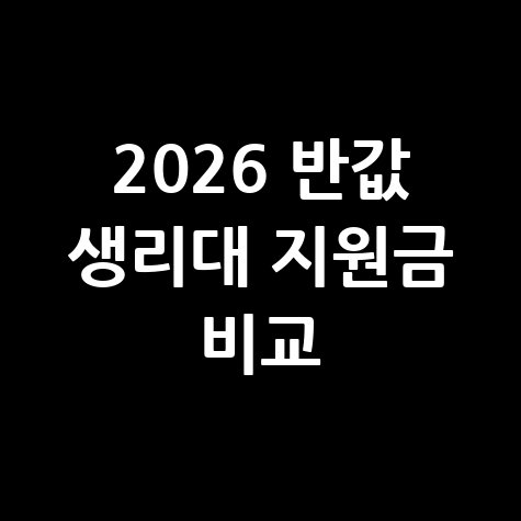 2026 반값 생리대·29데이즈 지원금 비교