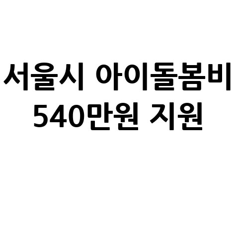 서울시 아이돌봄비 540만원 지원 신청법