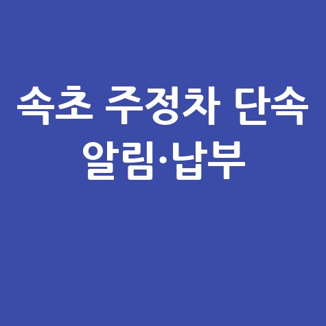 속초시 주정차단속 문자알림 등록 및 과태료 납부 방법
