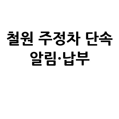 철원군 주정차단속 알림 등록 및 과태료 납부 안내