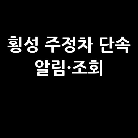 횡성군 주정차단속 알림서비스 등록 및 과태료 조회 방법