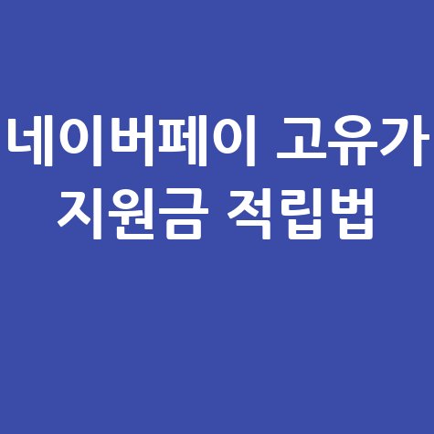 네이버페이 고유가 피해지원금 포인트 적립법