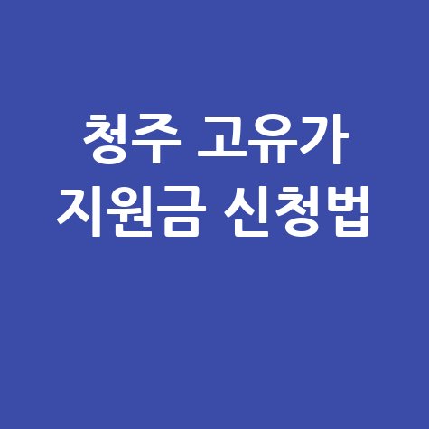 청주시 고유가 피해지원금 2차 신청 총정리